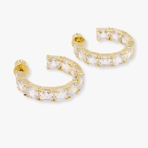 NWT Melinda Maria Gold “Queen’s Hoop 1” Earrings